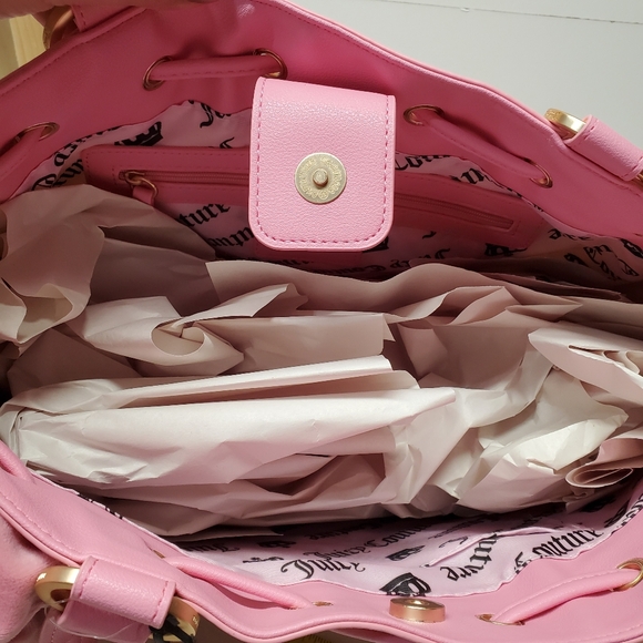 Juicy Couture Daydreame Pink Cherry Blossom Juicy Tale Tote with Heart Key Charm - Picture 5 of 6